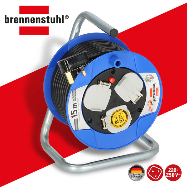 電線 拖轆 13A 220V 3芯線 三位 連 15米 德國 brennenstuhl 百能蘇 電線拖轆