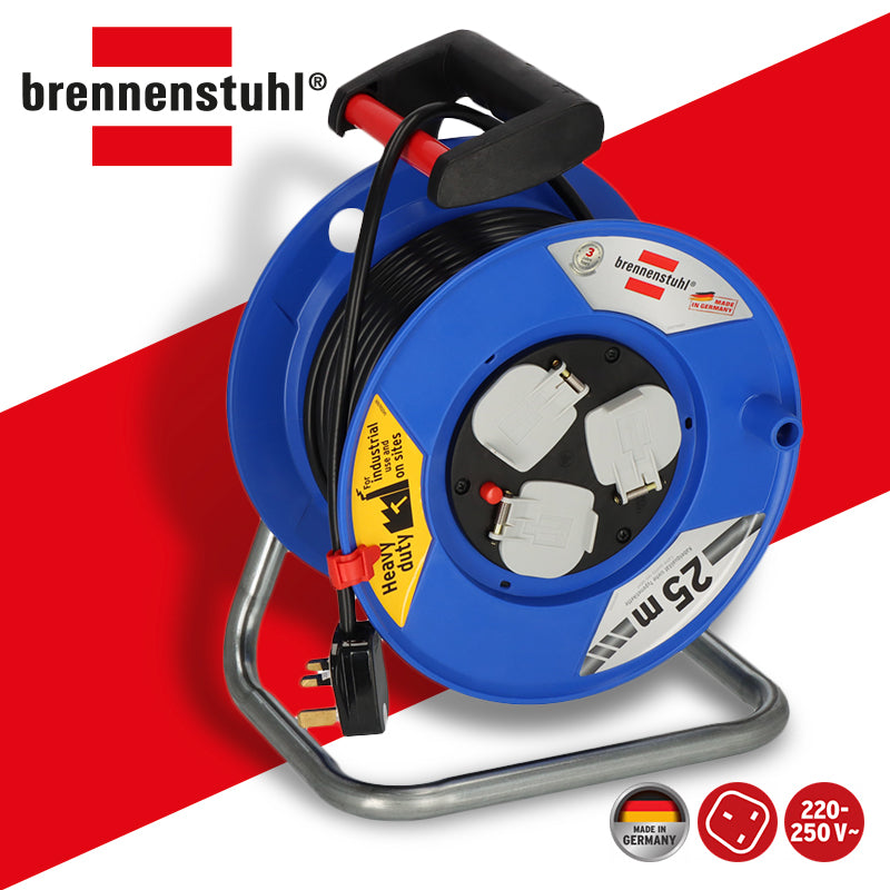 電線 拖轆 13A 220V 3芯線 三位 連 25米線長 德國 brennenstuhl 百能蘇 電線拖轆