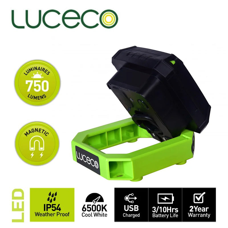 LED 工作燈 IP54 防護等級 USB 充電 帶小型磁石 英國 LUCECO 工作燈