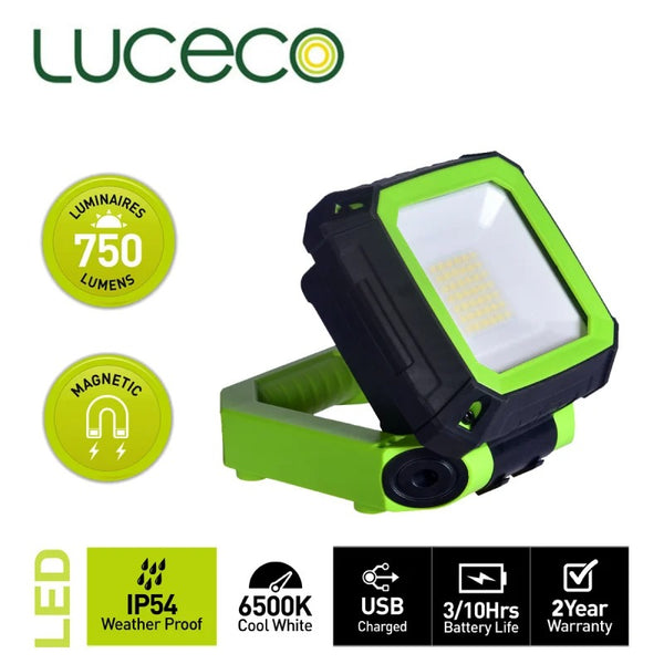 LED 工作燈 IP54 防護等級 USB 充電 帶小型磁石 英國 LUCECO 工作燈