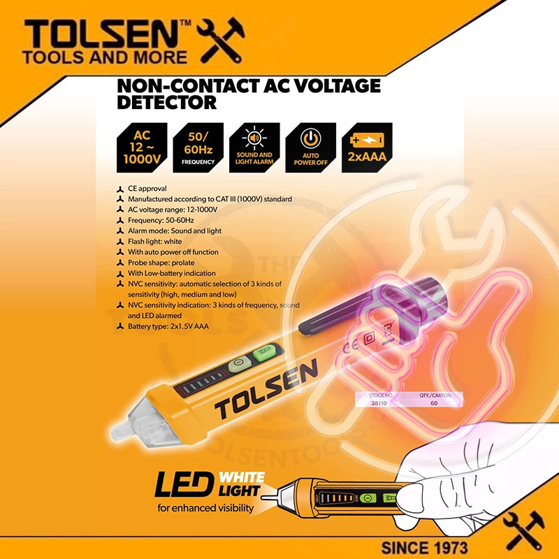 他筆 1000V 非接觸式 試電筆 CE 認證 TOLSEN 東森牌 試電筆