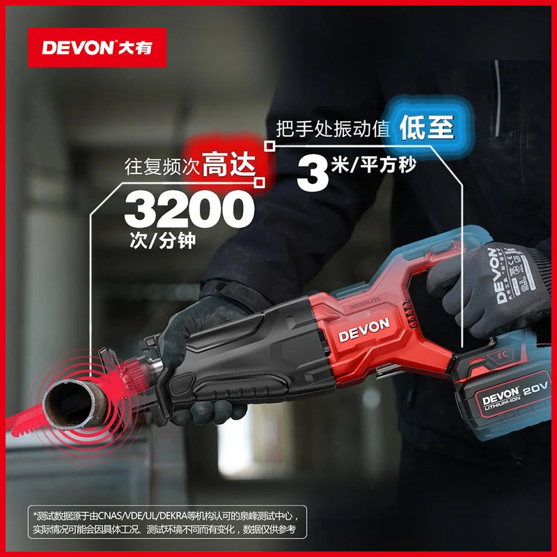 香港行貨 輕巧低震 老虎鋸 20V 鋰電 充電 無刷 DEVON 大有 5836