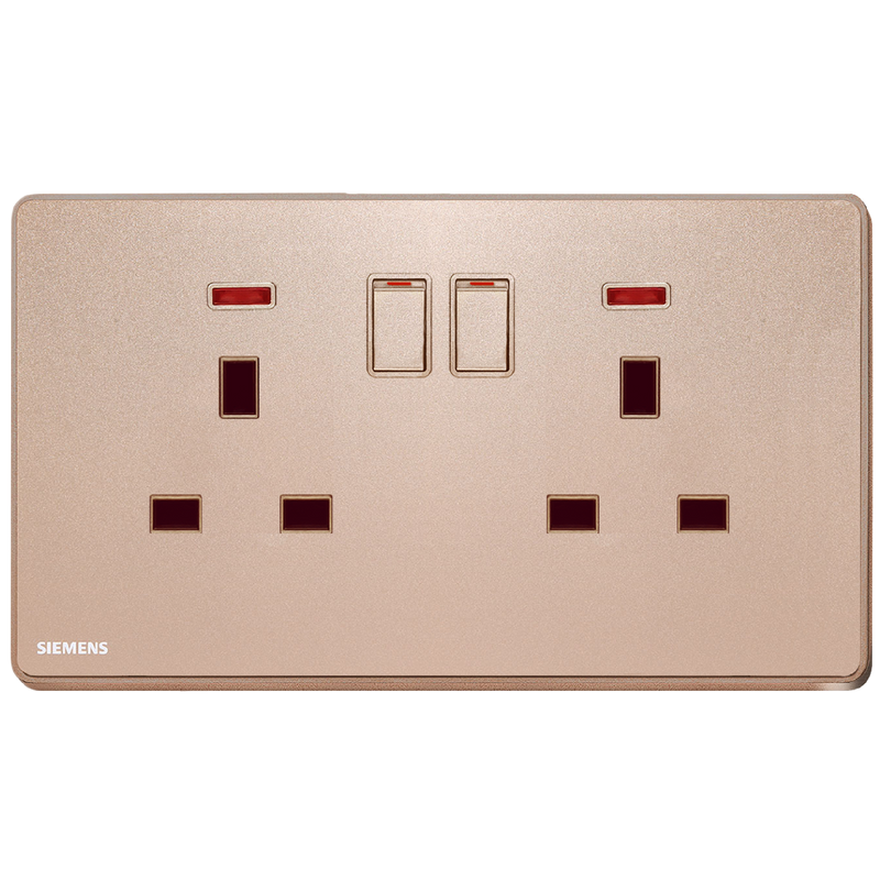 SIEMENS 西門子 DELTA® arina 13A 雙位開關插座 (帶霓虹燈指示器)