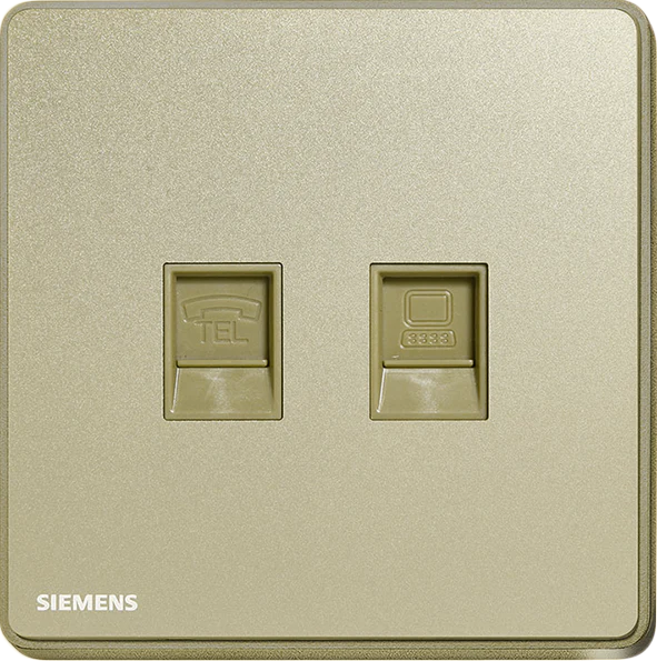 4色 插座 電腦＋電話  SIEMENS 西門子 DELTA® arina RJ11 電話插座 + RJ45 CAT6e 電腦插座