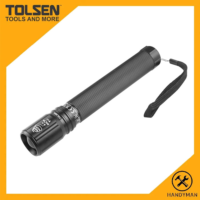 IP65 防水 可變焦距 高亮度 LED 手電筒 TOLSEN 東森牌