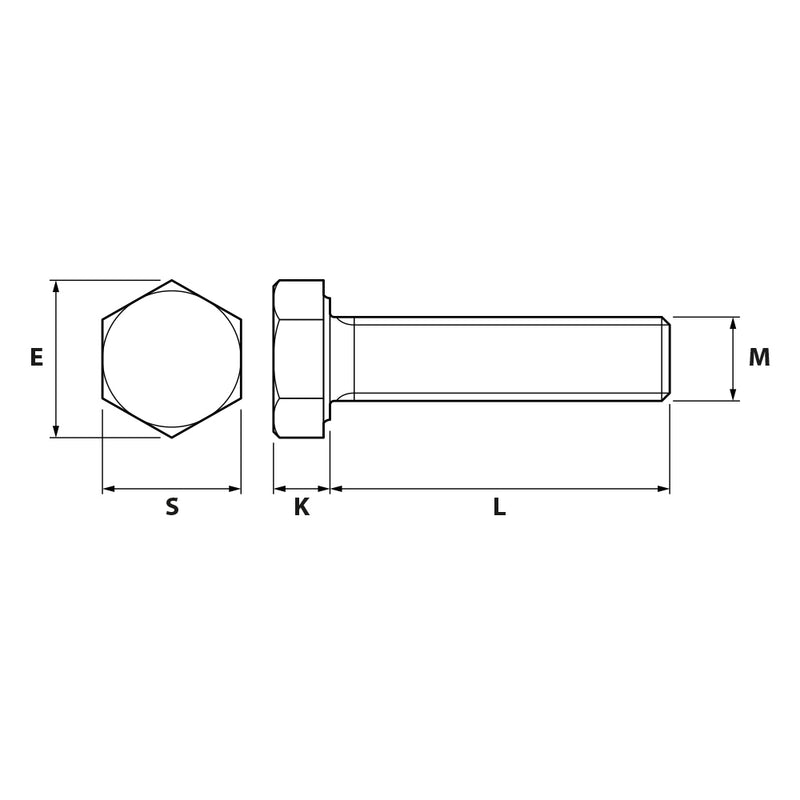 SS316 不銹鋼公制六角螺絲 (A4-70) M10