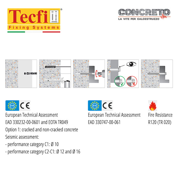 混凝土 自攻錨栓 意大利 TECFI HXE