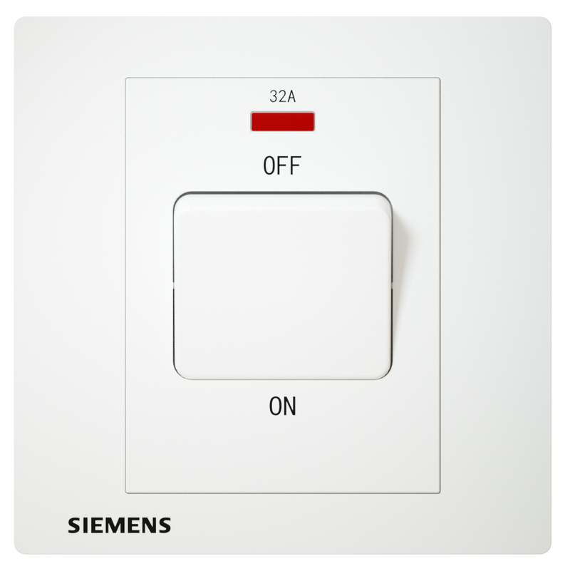 SIEMENS 西門子 DELTA® relfa  單位雙極開關 (帶霓虹燈指示器) (白)