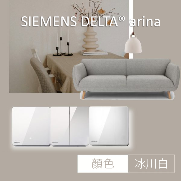 SIEMENS 西門子 DELTA® arina 16AX 單位單控開關掣 (LED燈)