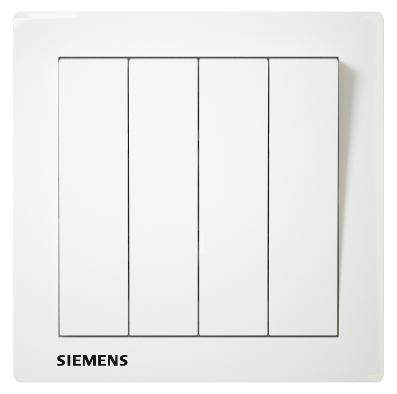 SIEMENS 西門子 DELTA® relfa 10AX 四位開關掣 (白)