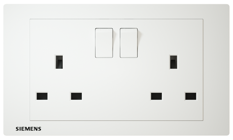 SIEMENS 西門子 DELTA® relfa 13A 雙位插座 (白)