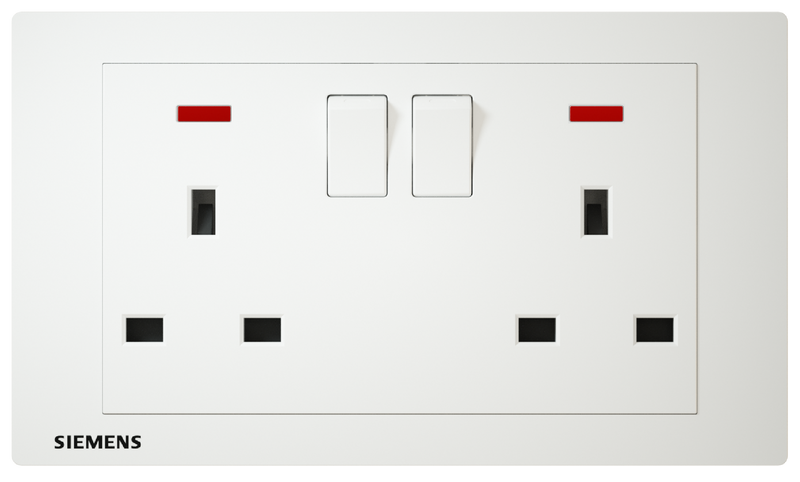 SIEMENS 西門子 DELTA® relfa 13A 雙位插座 (白)