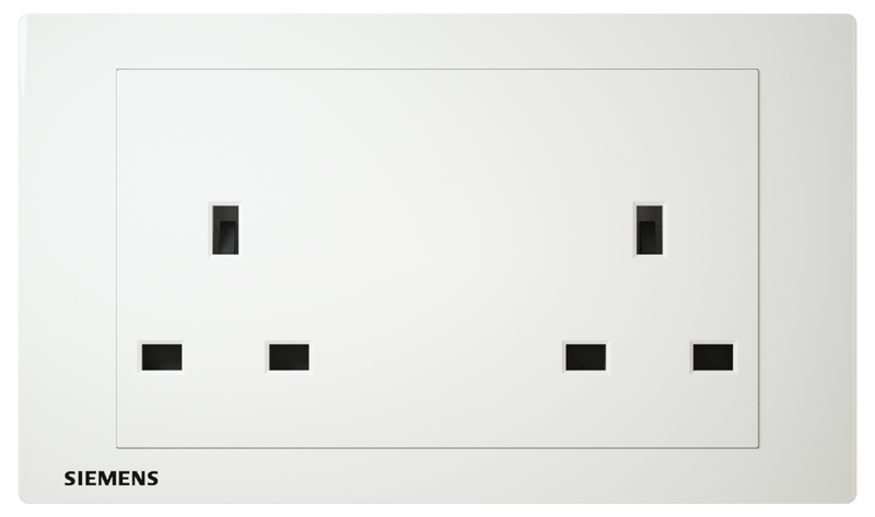 SIEMENS 西門子 DELTA® relfa 13A 雙位插座 (白)