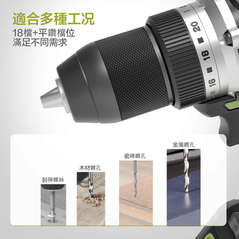 衝擊 電鑽 20V 充電式 鋰電 無刷雙速 兩檔 機械調速 WORX 威克士 WU189