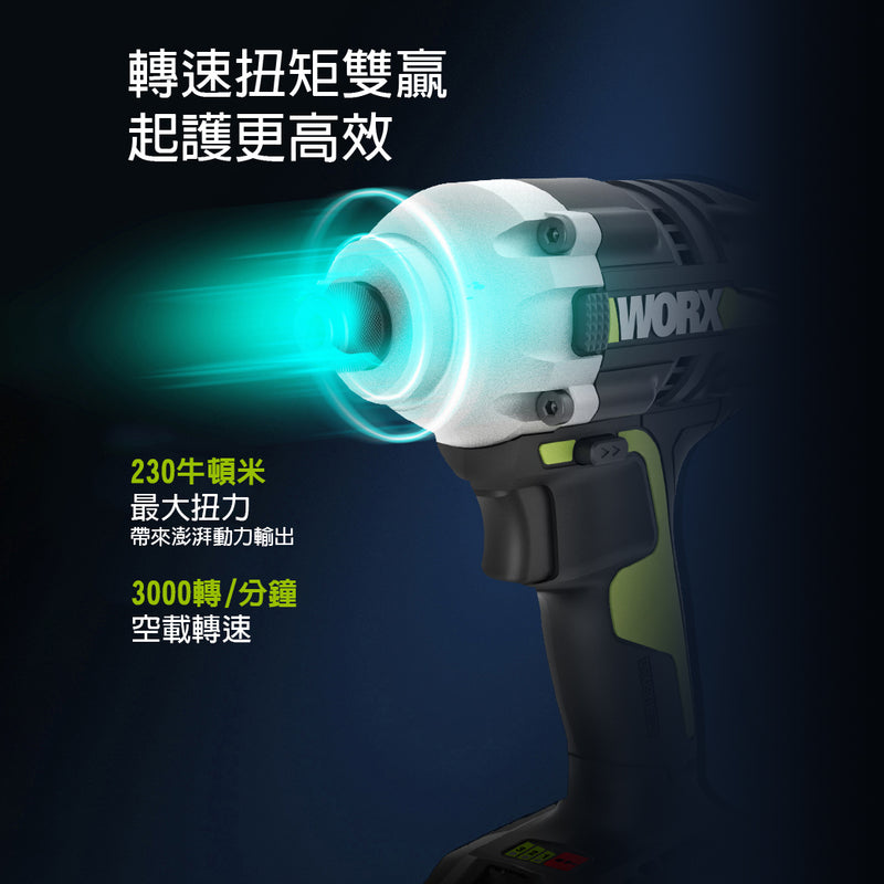 衝擊 起子機 20V 充電式 鋰電 無刷電機 3速 控制 WORX 威克士 WU290D